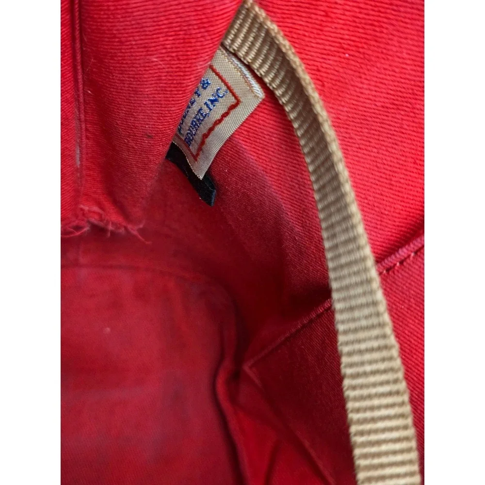 Dooney & Bourke Red Pebble Grain Leather Zip Zip Domed Satchel Crossbody Bag